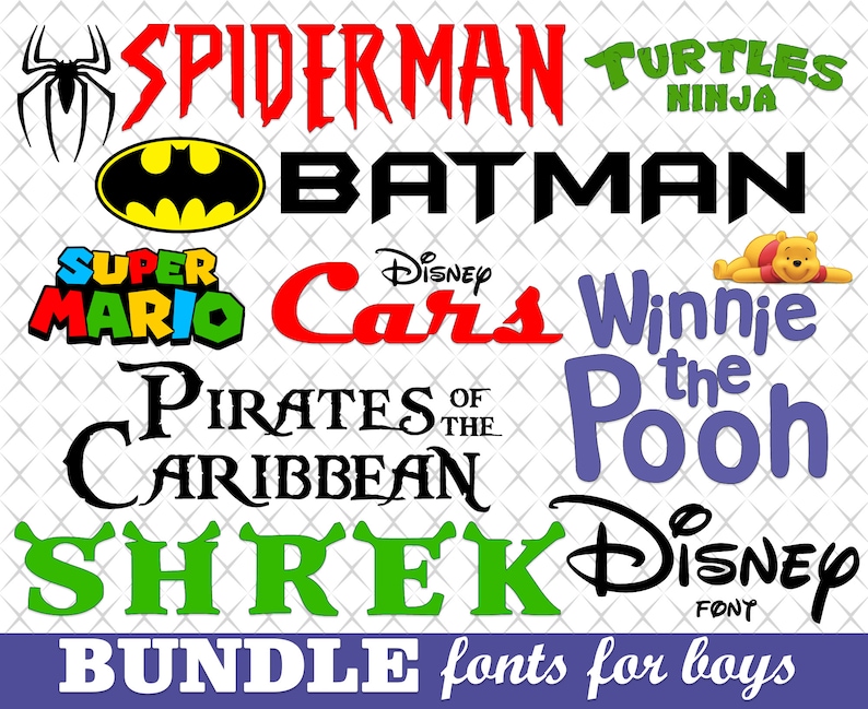 Download Cricut font svg bundle Disney font svg Digital font bundle ...