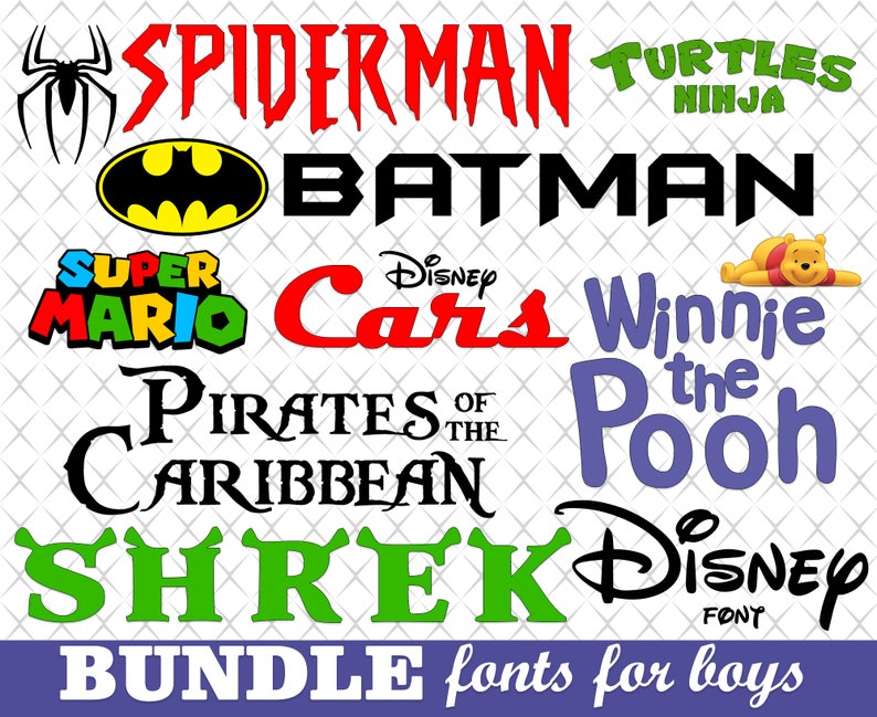 Download Cricut font svg bundle Disney font svg Digital font bundle ...