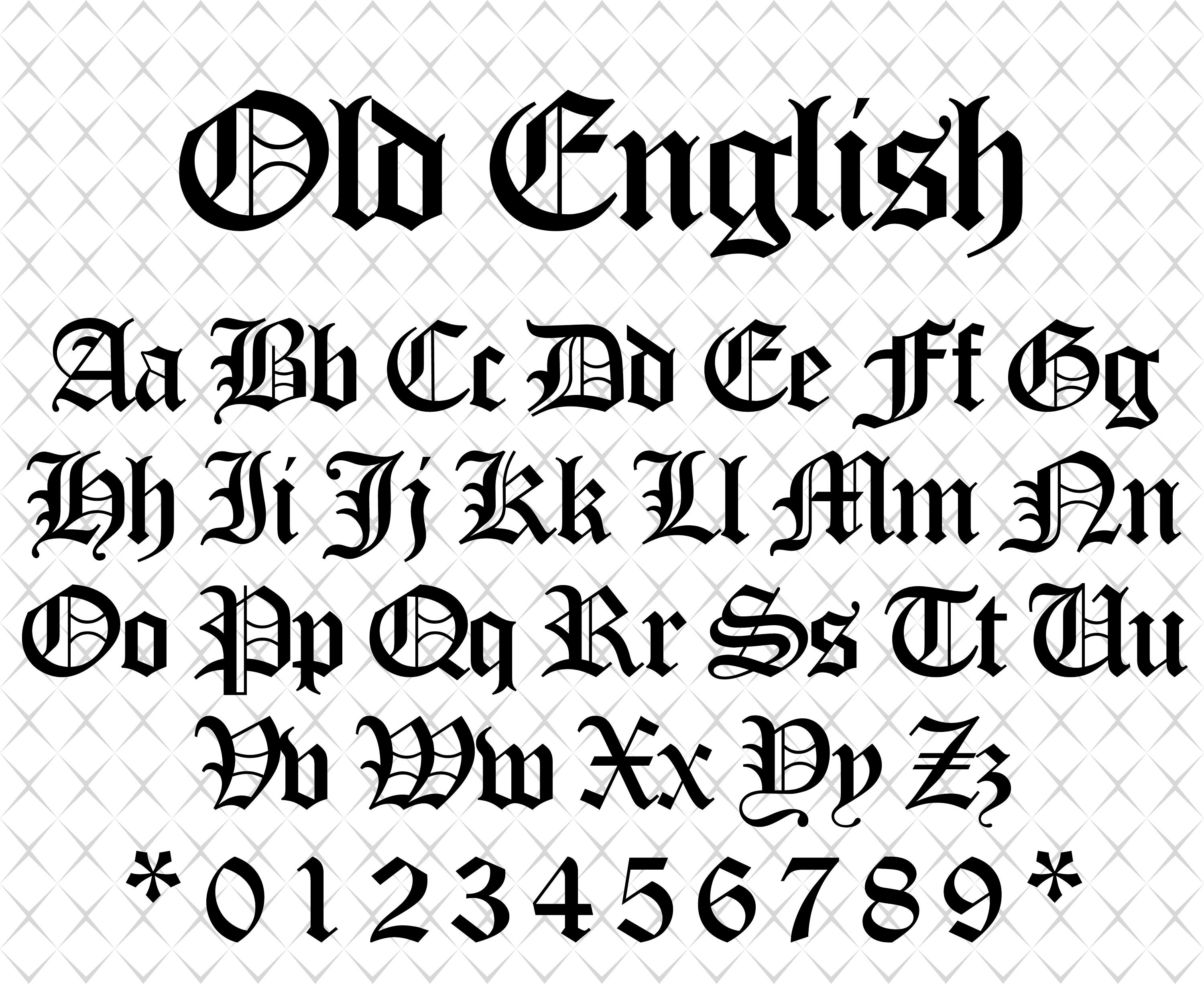 Old English Font Printable - Printable Word Searches