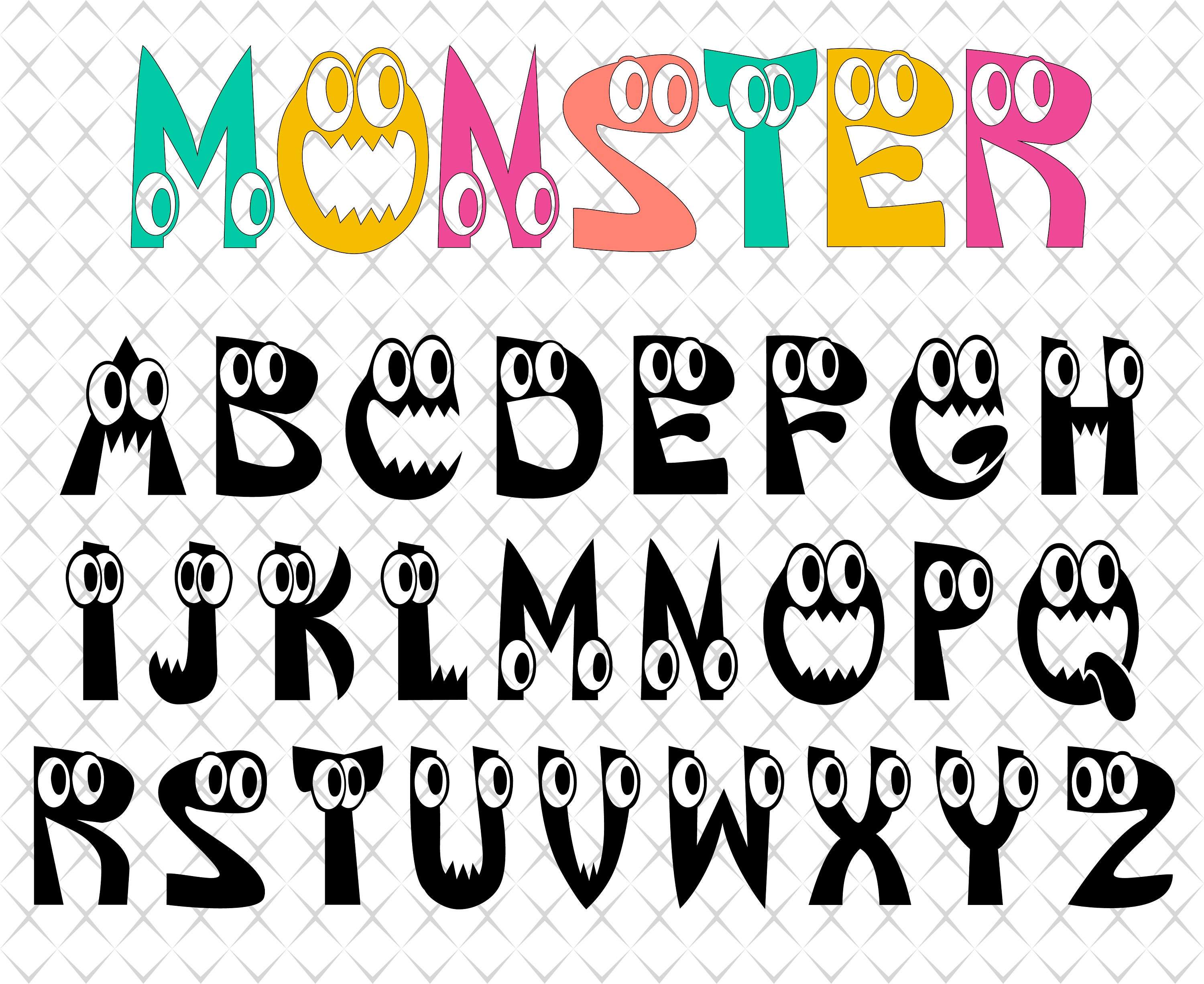 Monster Font Svg Germs Font Svg Monster Script Svg Files Etsy UK