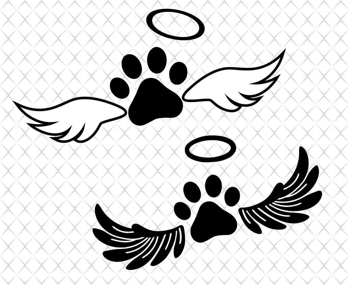 Memorial Svg Cut File Paw Print Svg Pet Loss Memorial Svg Etsy