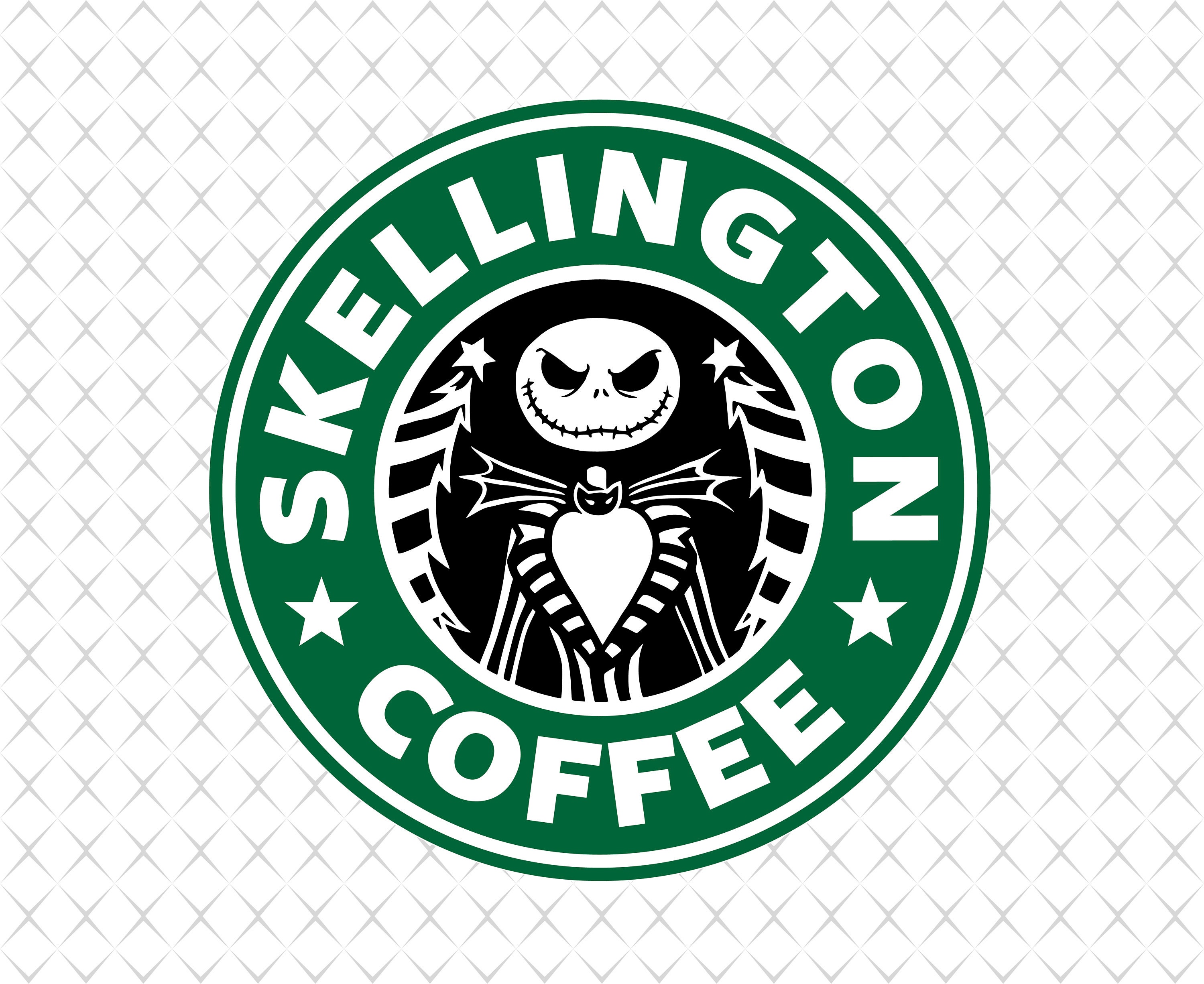PNG SVG Jack Halloween 2020 Starbucks Logo Skellington Coffee.
