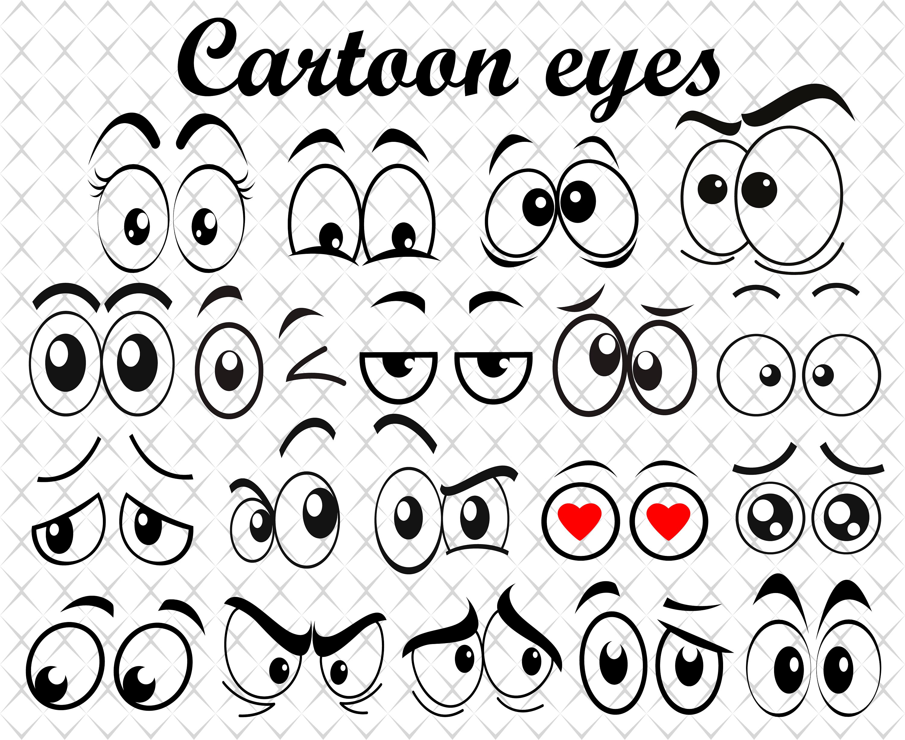 Download Cartoon Eyes Svg Cartoon Eyes Svg Files For Cricut Cartoon Eyes Cut Files Comics Eyes Svg