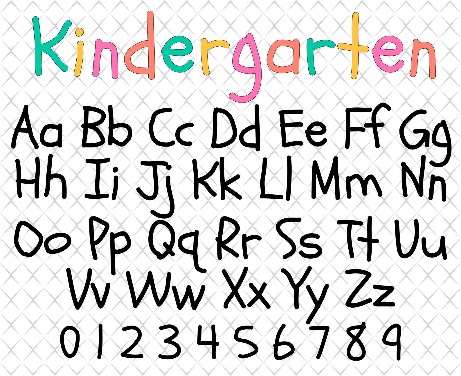 Kindergarten font svg Scribble font Kids font svg Kids | Etsy