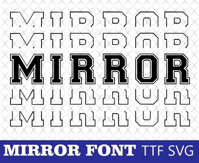 mirror font mirror font svg echo font sport font baseball font etsy