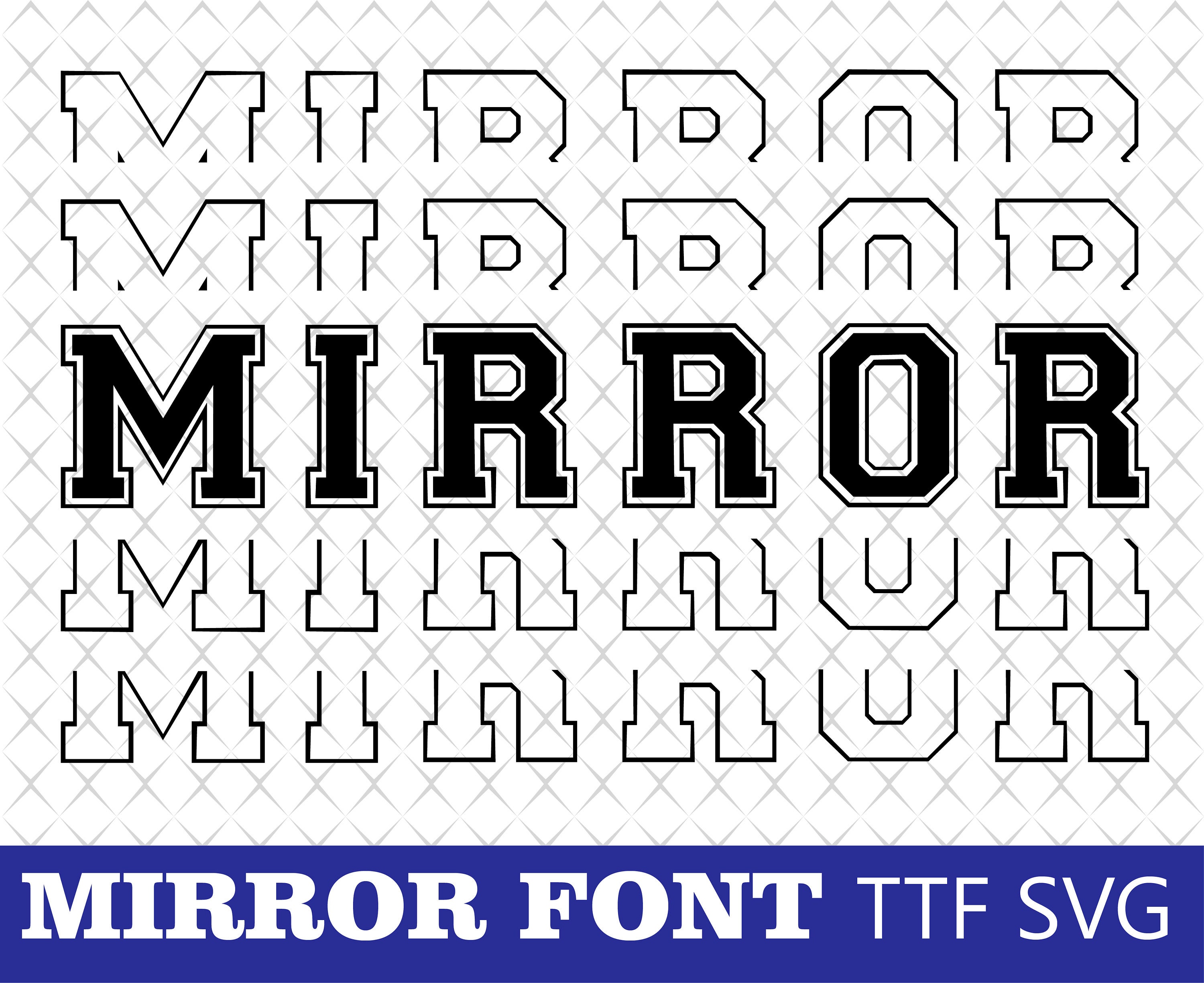 Mirror font Mirror font svg Echo font Sport font Baseball font Etsy