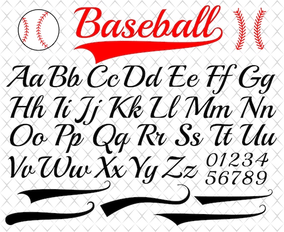 Download Baseball Font Svg Baseball Font Svg File Baseball Alphabet Svg Etsy
