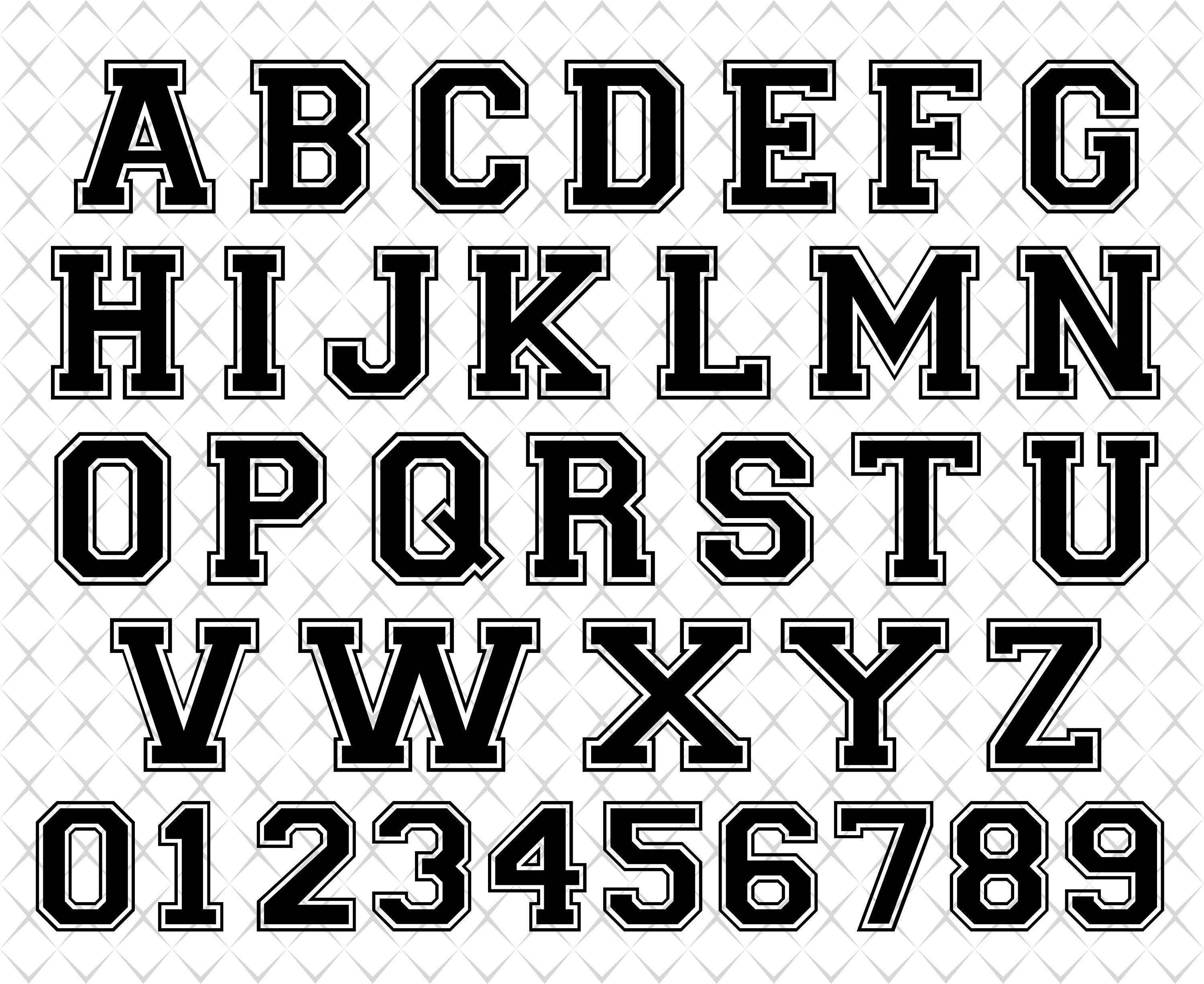 Varsity Font Svg College Font Svg Sport Font Svg Baseball Font Etsy