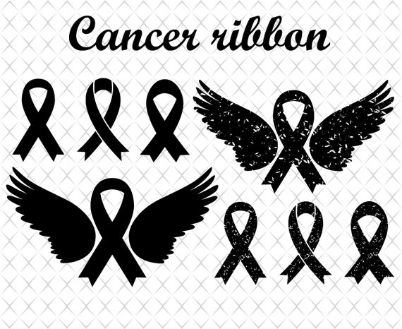Cancer ribbon distressed svg Grunge awareness ribbon svg | Etsy