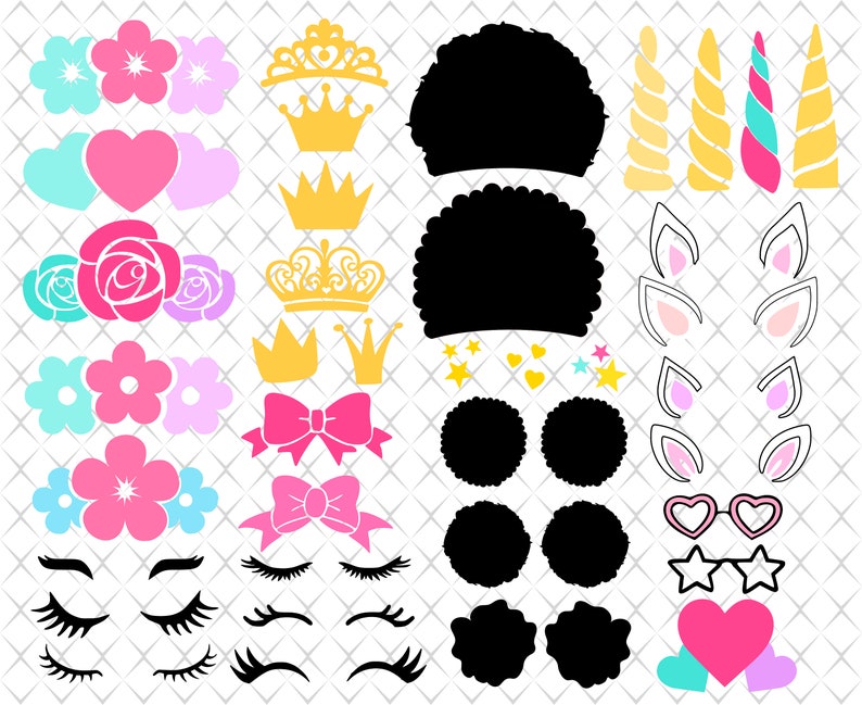 Download Unicorn afro svg Afro puffs unicorn svg Unicorn bundle svg ...