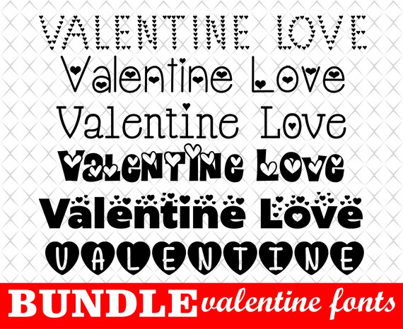 Download Valentine Fonts Svg Font Bundle Cricut Silhouette Fonts With Etsy