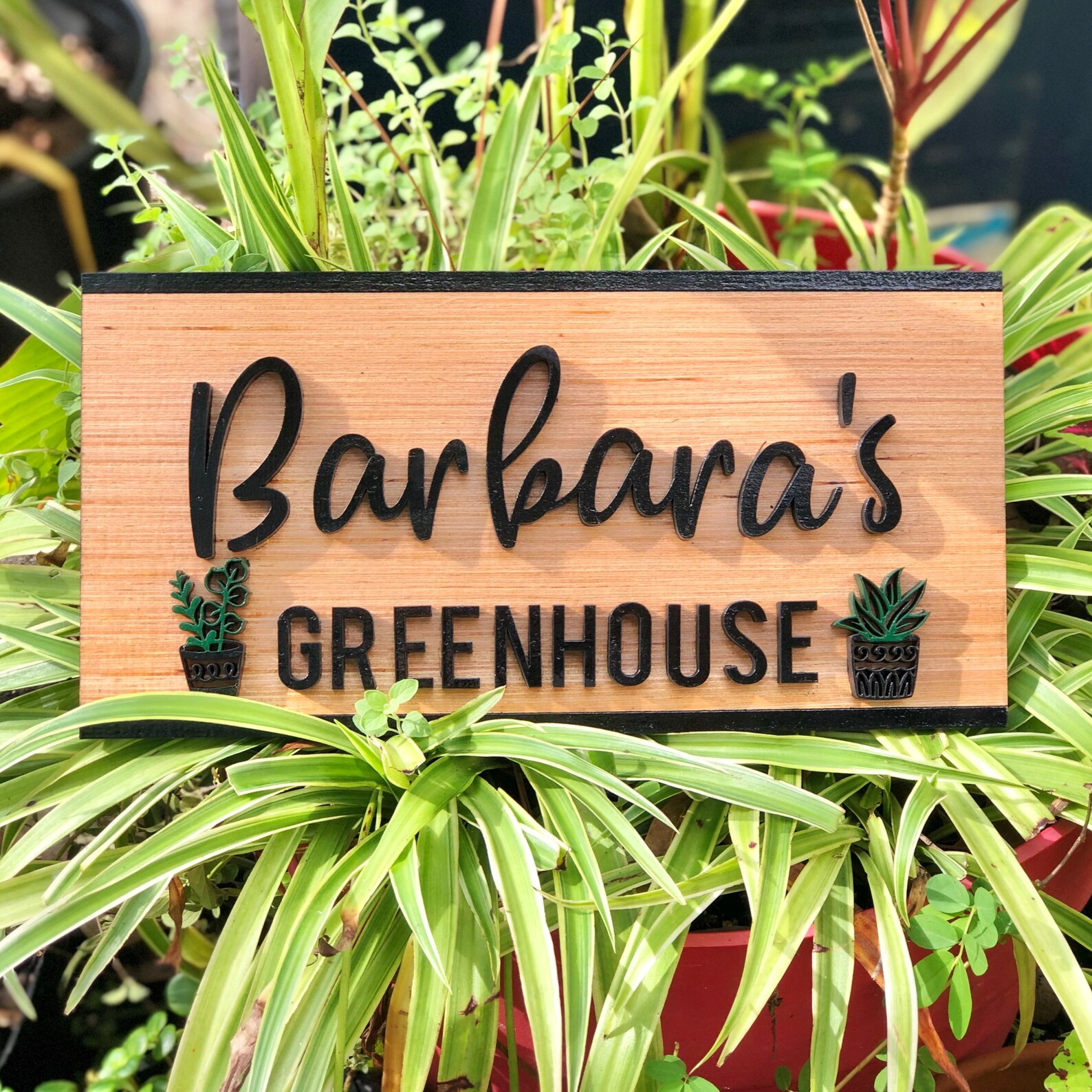 Personalized Greenhouse Sign Custom Wooden Name Sign Etsy