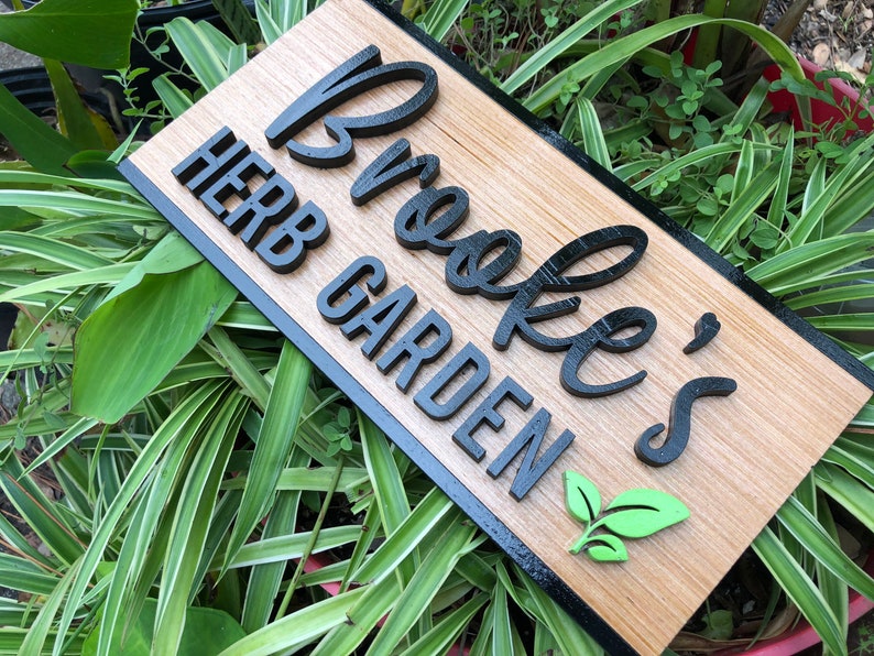 Personalized Herb Garden Sign Custom Gardening Name Sign Etsy