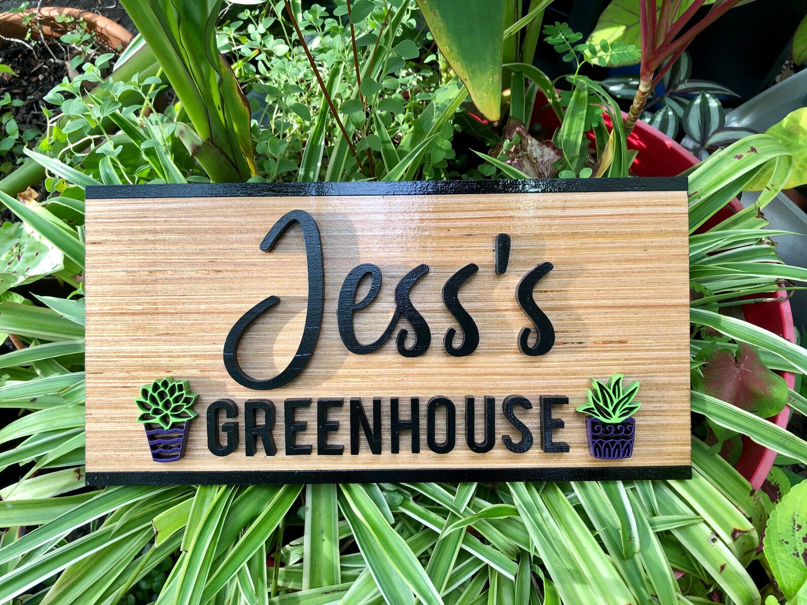 Personalized Greenhouse Sign Custom Wooden Name Sign Etsy