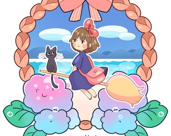 Kiki's Delivery Service Sticker, Anime Art