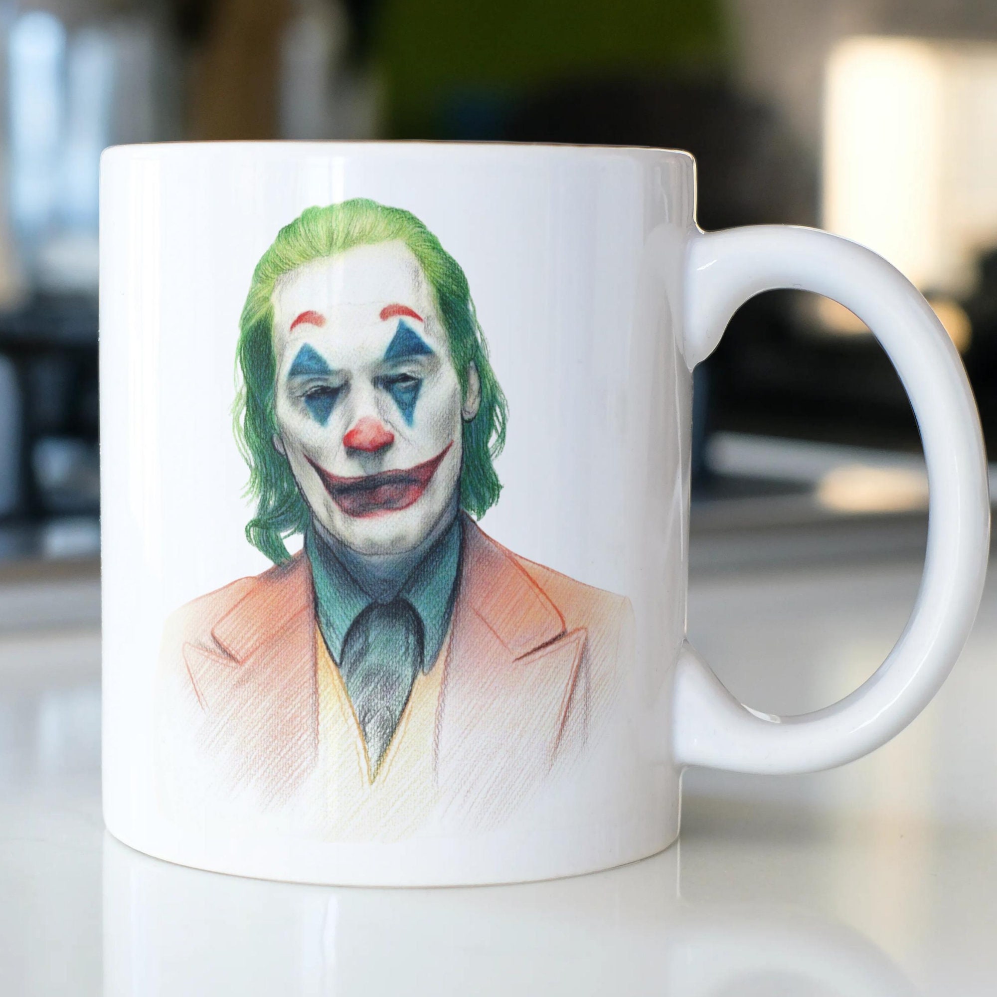 The Joker Joaquin Phoenix Mug Put on a Happy Face Clown Face - Etsy