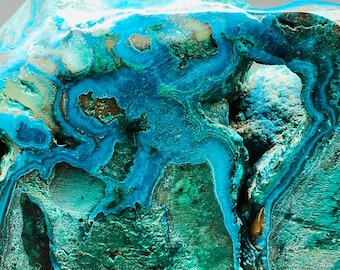 Polished Chrysocolla & Malachite Free Form, Chrysocolla, Malachite