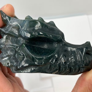 Moss Agate Dragon Head, Crystal Dragon, Dragon Crystal, Moss Agate, Dragon Skull, Dragon Head Crystal, Dragon Crystal Skull (10)