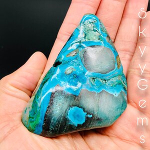 Polished Chrysocolla & Malachite Free Form, Chrysocolla, Malachite, Malacholla, Malacholla Freeform