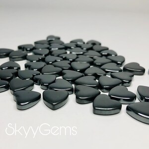 5 Mini Hematite Hearts, Hematite, Hematite Heart