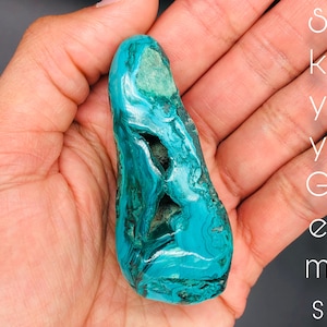 Polierter Chrysokoll & Malachit Freiform, Chrysokoll, Malachit, Malacholla, Malacholla Freeform, Chrysocolla Freeform