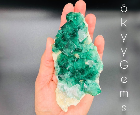 Green Fluorite Cluster, Cubic Green Fluorite, Green Fluorite (2)