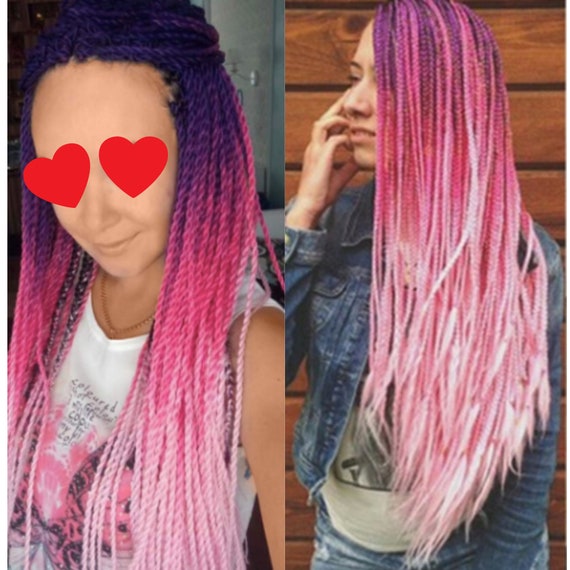 PURPLE PINK PASTEL Ombre Braiding Hair Etsy