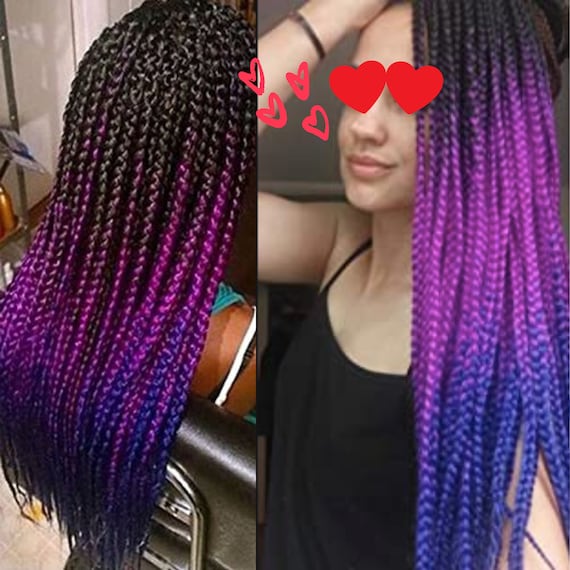 GALAXY PURPLE OMBRE Braiding Hair 3 Tone Ombre Kenekalon Black Fuchsia  Purple Indigo Blue - Etsy