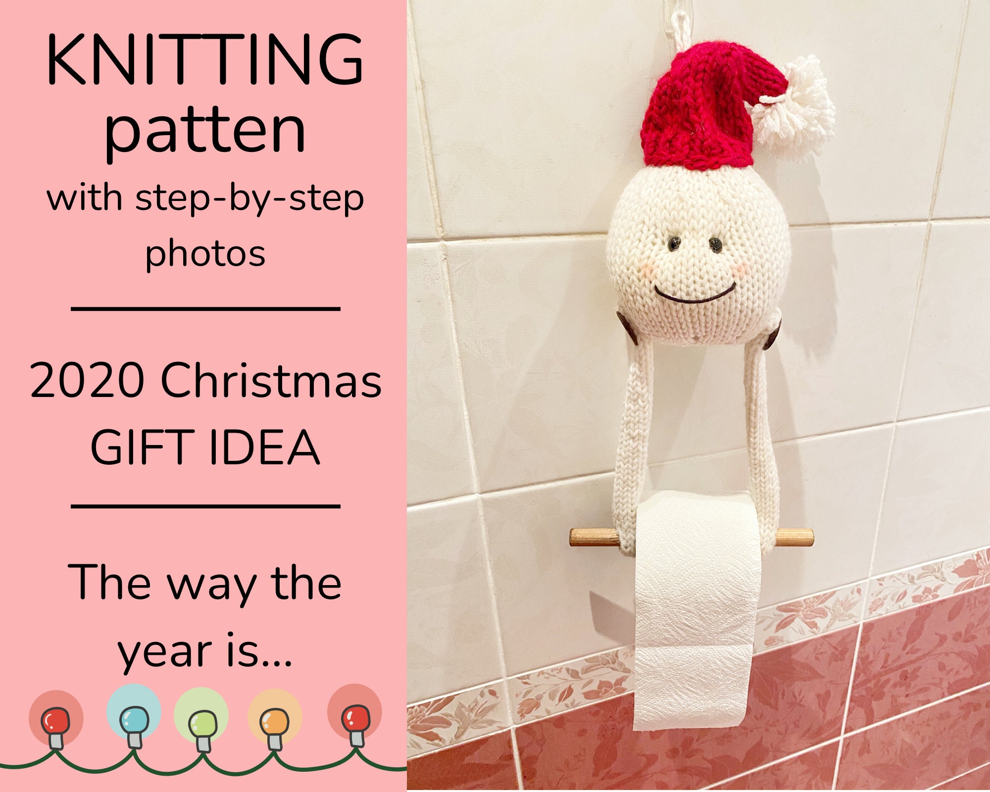 Knitting Pattern Toilet Paper Holder Beginner Pattern Etsy