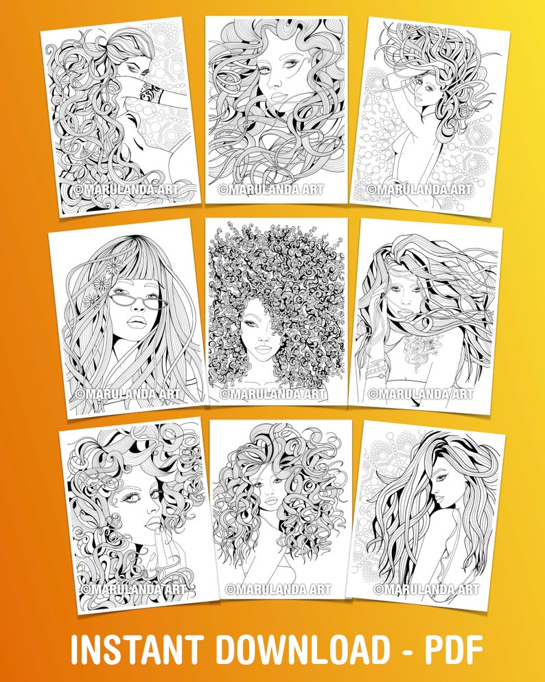 Sensational Wonder Women Digital Coloring Book Etsy