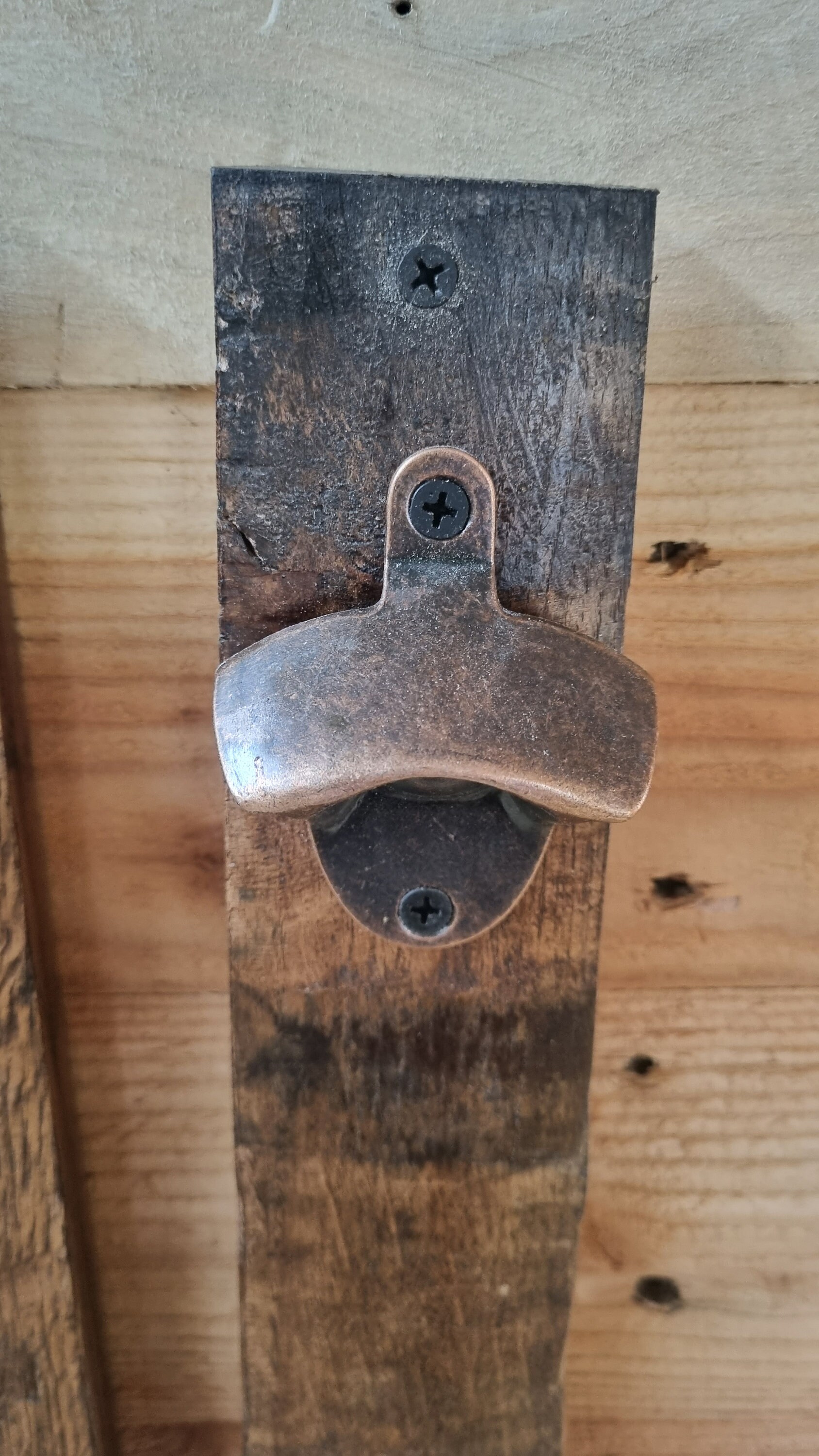 Bottle Openers Made From Oak Barrel Staves, Finished off With a Tudor