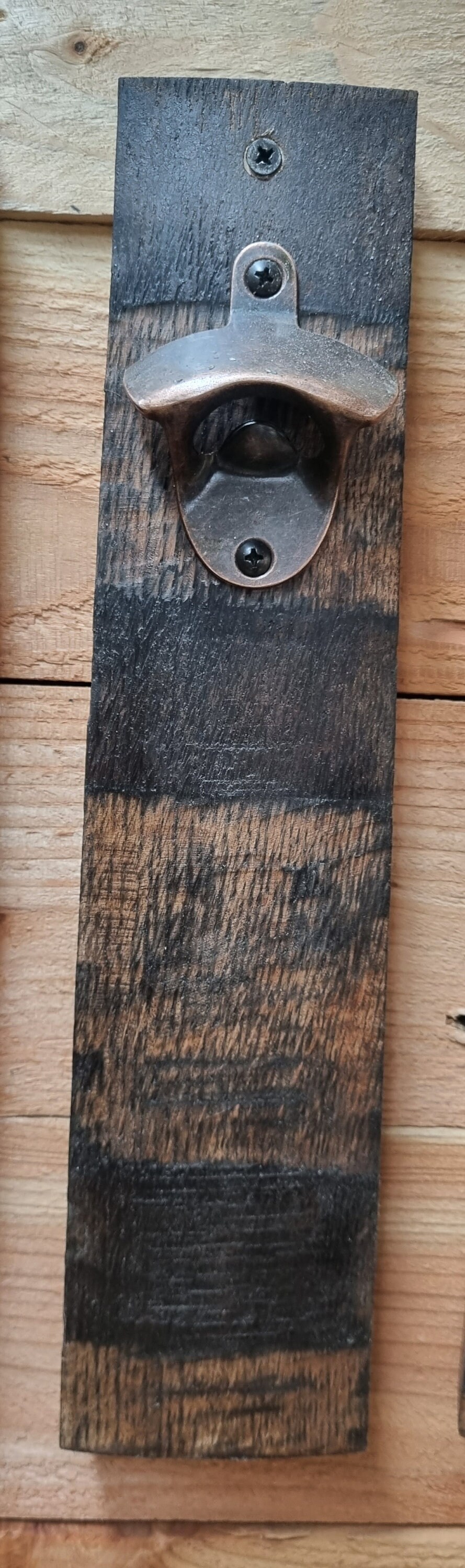 Bottle Openers Made From Oak Barrel Staves, Finished off With a Tudor