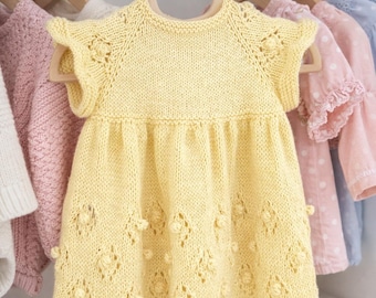 Patrón de punto para vestido de hada para bebé: Diseño de arriba hacia abajo (Patrón en PDF)