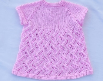 Baby Dress Knitting Pattern: Cotton Knit, Sizes 6-18 Months (PDF Pattern)