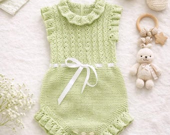 Baby Romper Knitting Pattern: Knit Bodysuit (PDF)