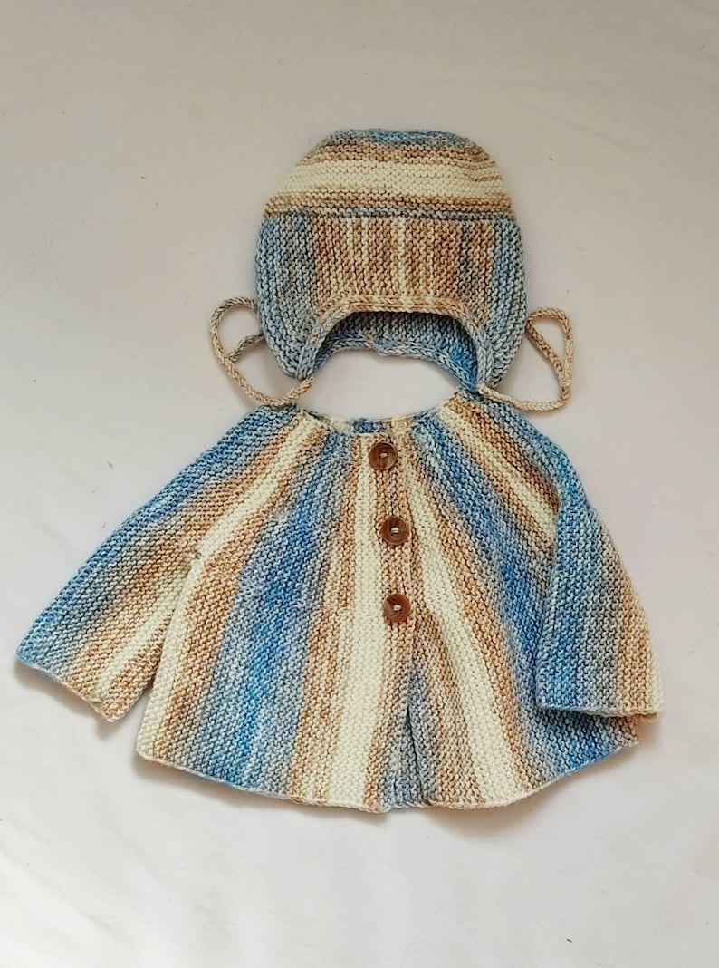 Baby boy knitted set Jacket and bonnet baby boy set Infant clothes