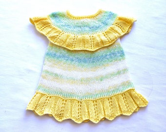 Baby Dress Knitting Pattern - Girls Dress Knitting Pattern - Baby Knitting Pattern - Dress Knitting pattern - Instant Download PDF