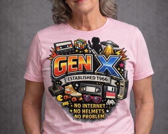 Gen X Retro T-Shirt – Established 1966, No Internet, No Helmets