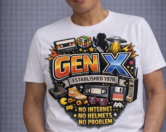 Gen X Established 1978 T-Shirt, Retro 80s 90s Nostalgia Apparel