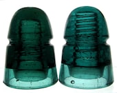 Lot of 2 Antique Glass Telegraph Telephone Insulators SCARCE Early 1900 39 s