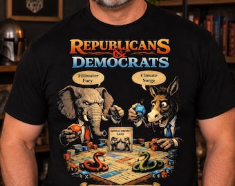 Camiseta de rol político para republicanos y demócratas: humor bipartidista, regalo para gamers.