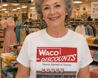 WACO DISCOUNTS - Toccoa, Georgia Vintage Department Store T-Shirt