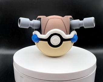 3D Printed Blastoise Themed PokeBall Display Piece Cosplay Accessory