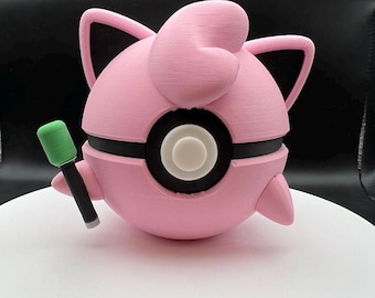 3D Printed Jigglypuff Themed PokeBall Display Piece Cosplay Accessory