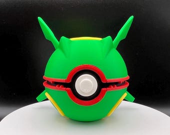 3D Printed Rayquaza Themed PokeBall Display Piece Cosplay Accessory