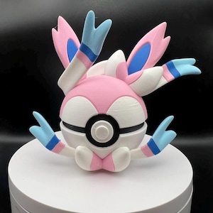 3D Printed Sylveon Themed PokeBall Display Piece Cosplay Accessory