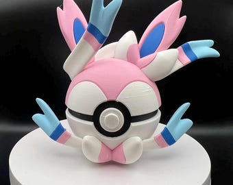 3D Printed Sylveon Themed PokeBall Display Piece Cosplay Accessory
