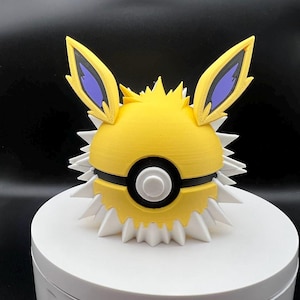 3D Printed Jolteon Themed PokeBall Display Piece Cosplay Accessory