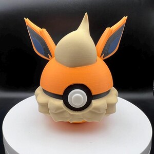 3D Printed Flareon Themed PokeBall Display Piece Cosplay Accessory