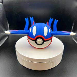 3D Printed Kyogre Themed PokeBall Display Piece Cosplay Accessory